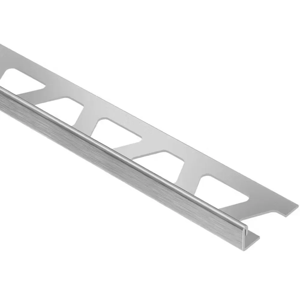 Schluter - SCHIENE Floor/Wall Edge Trim Brushed Stainless Steel (V2) 7/16" (11 mm) x 8' 2-1/2"