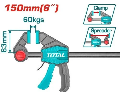 Total tools [THT1340601] 6" Quick bar clamp