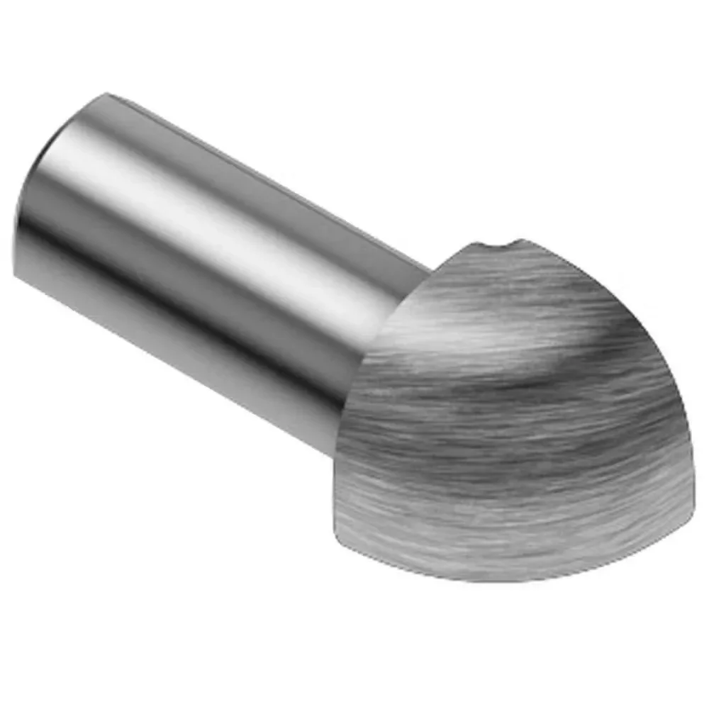 Schluter - RONDEC Outside Corner 90° - Aluminum Anodized Brushed Chrome 3/8" (10 mm)