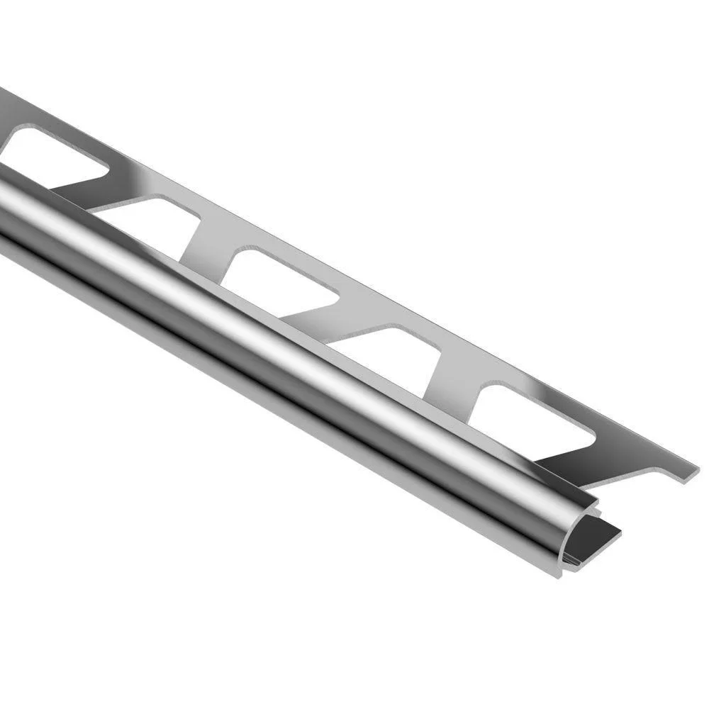 Schluter - RONDEC Bullnose Trim - Aluminum Anodized Polished Chrome 3/8" (10 mm) x 8' 2-1/2"
