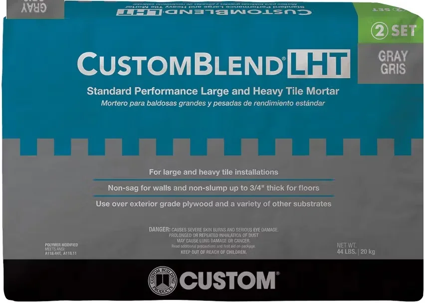 Custom Building Products - Large & Heavy Tile Mortar Customblend LHT Grey 20 kg