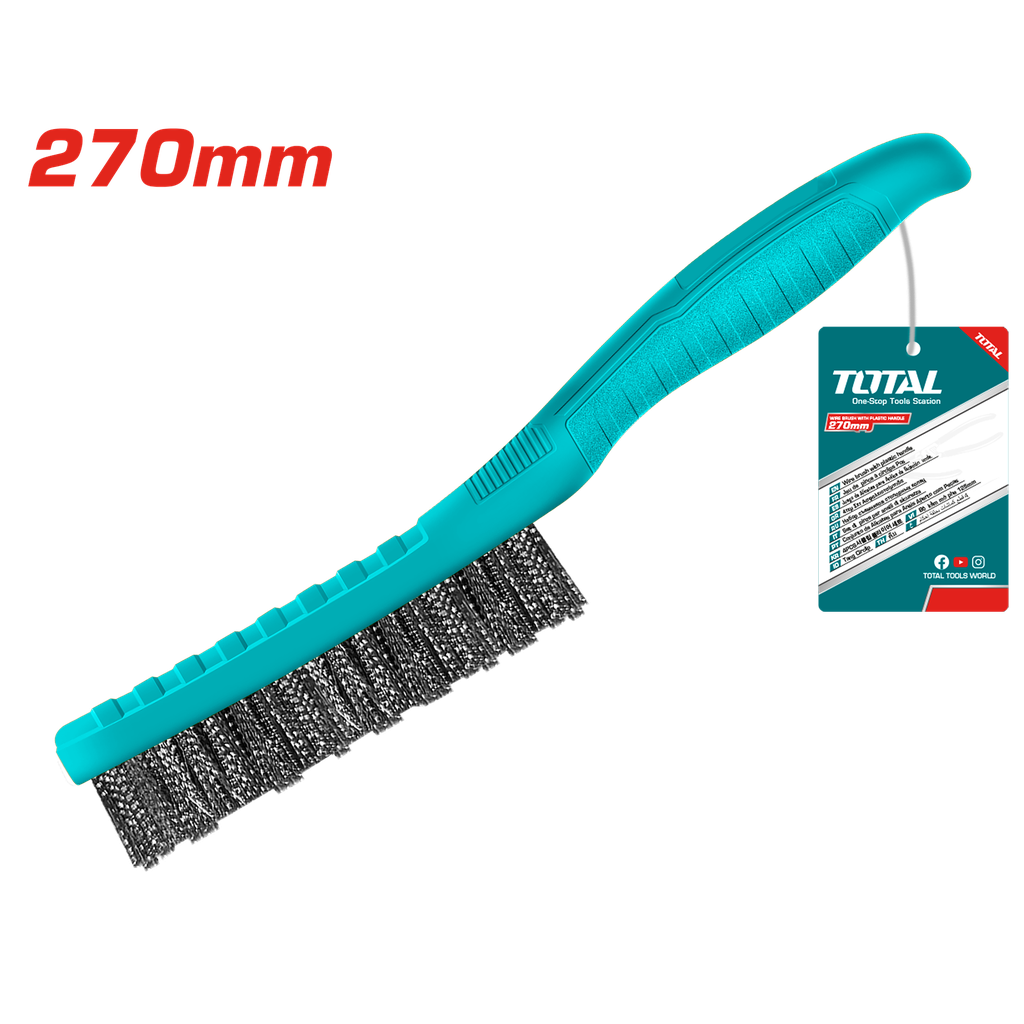 Total tools [TAC3804051] 11" Steel wire brush (5 rows)
