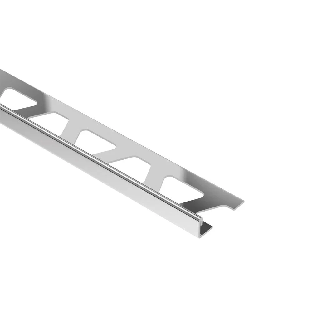 Schluter - SCHIENE Floor/Wall Tile Edging Trim Anodized Aluminum Matte Nickel 3/8" (10 mm) x 8' 2-1/2"