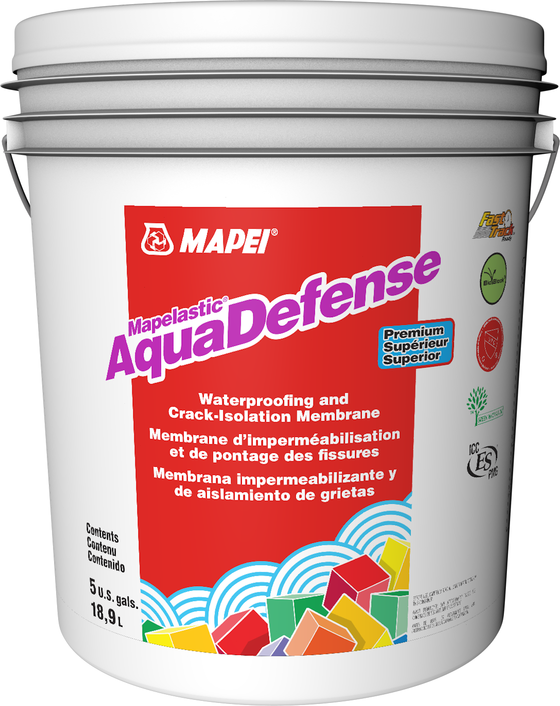 Mapei AquaDefense Premium Waterproofing & Crack-Isolation Membrane - 18.9 L