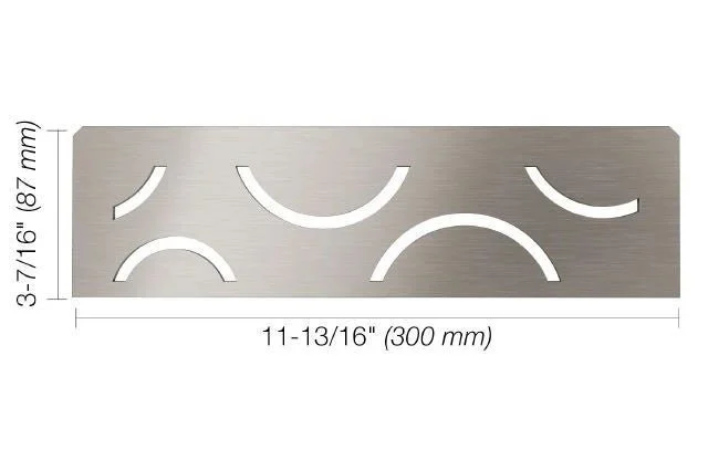 Schluter - SHELF-N Rectangular Shelf for Niche Curve Design - Brushed Stainless Steel (V2)