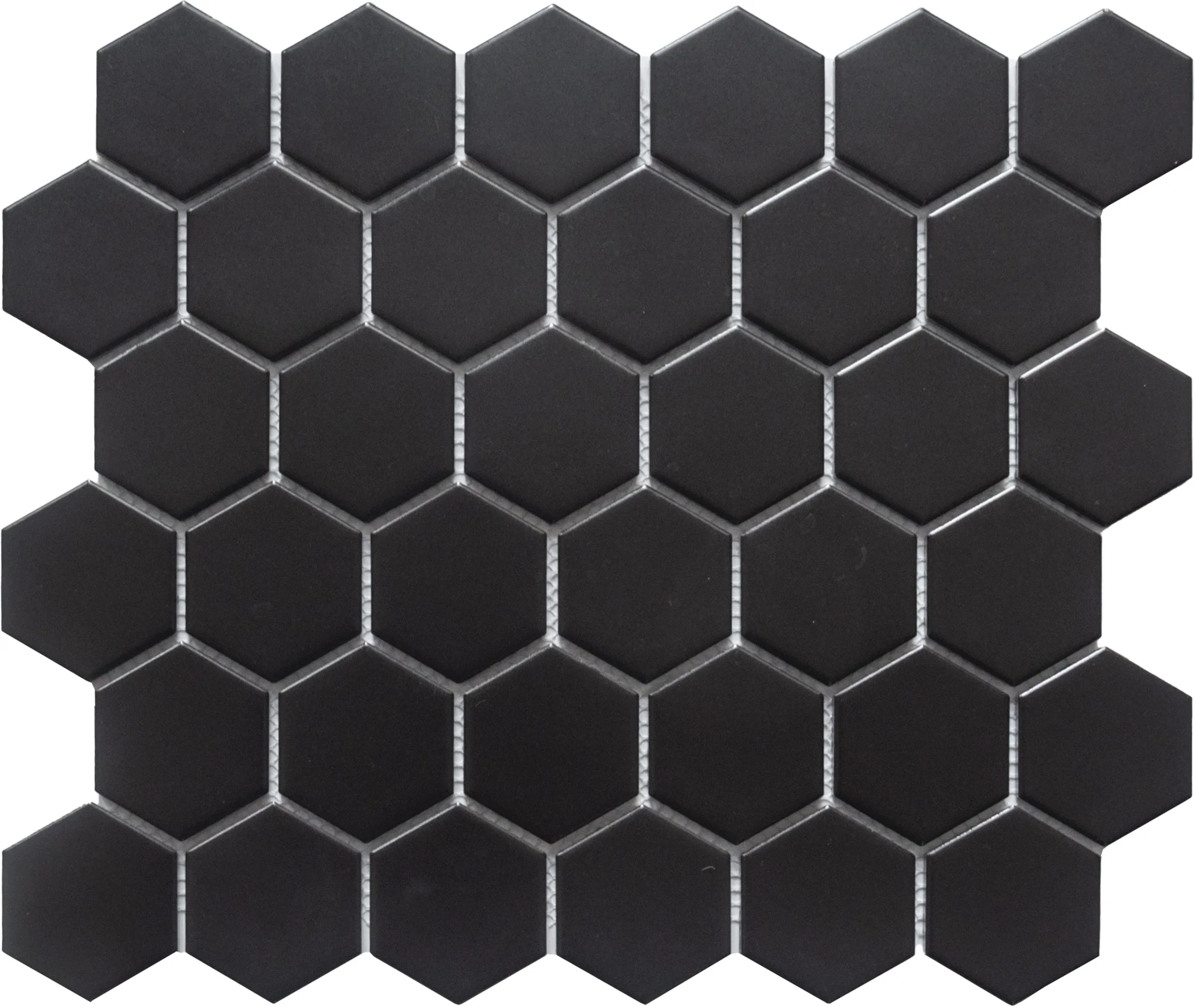 Black Hexagon Porcelain Mosaic