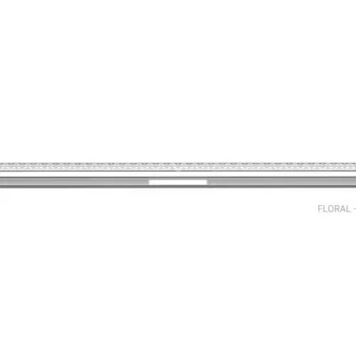 Schluter - KERDI-LINE-VARIO Linear Floor Drain with Floral Design - Brushed Stainless Steel (V4) 1-1/16" x 48"