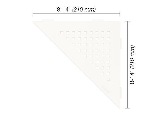 Schluter - SHELF-E Triangular Corner Shelf Square Design - Aluminum Matte White