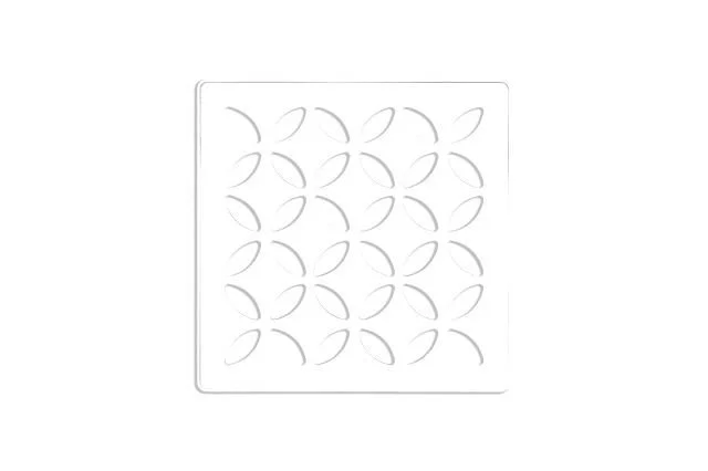 Schluter - KERDI-DRAIN Square Grate Kit Floral - Stainless Steel (V2) Matte White 4"