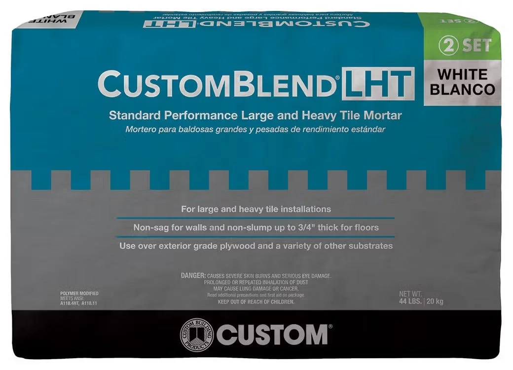 Custom Building Products - Large & Heavy Tile Mortar Customblend LHT White 44 lb