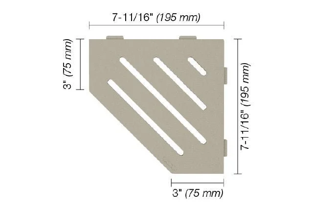 Schluter - SHELF-E Pentagonal Corner Shelf Wave Design - Aluminum Greige