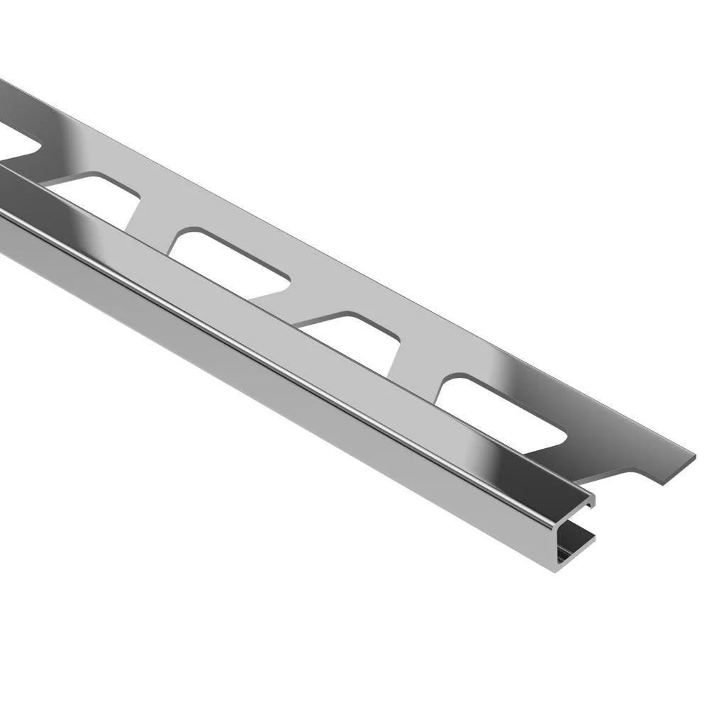 Schluter - QUADEC Square Edge Trim - Brushed Stainless Steel (V2) 5/16" (8 mm) x 8' 2-1/2"