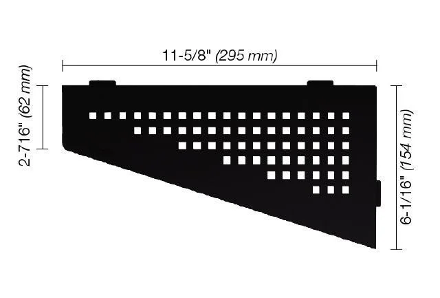 Schluter - SHELF-E Quadrilateral Corner Shelf Square Design - Aluminum Matte Black