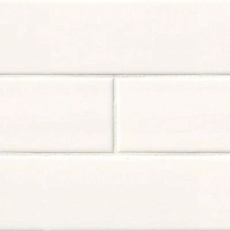 MSI White Glossy subway tile 4x12