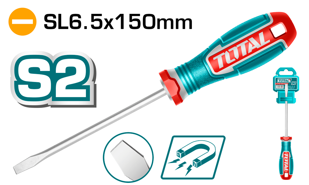 Total tools [TSDSL6150] 1/4"X6" Slotted screwdriver