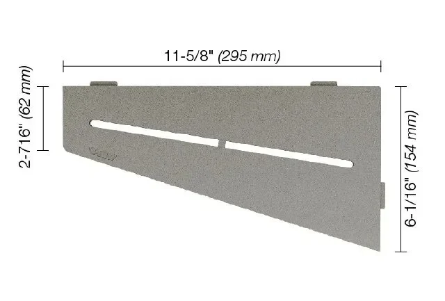 Schluter - SHELF-E Quadrilateral Corner Shelf Pure Design - Aluminum Stone Grey