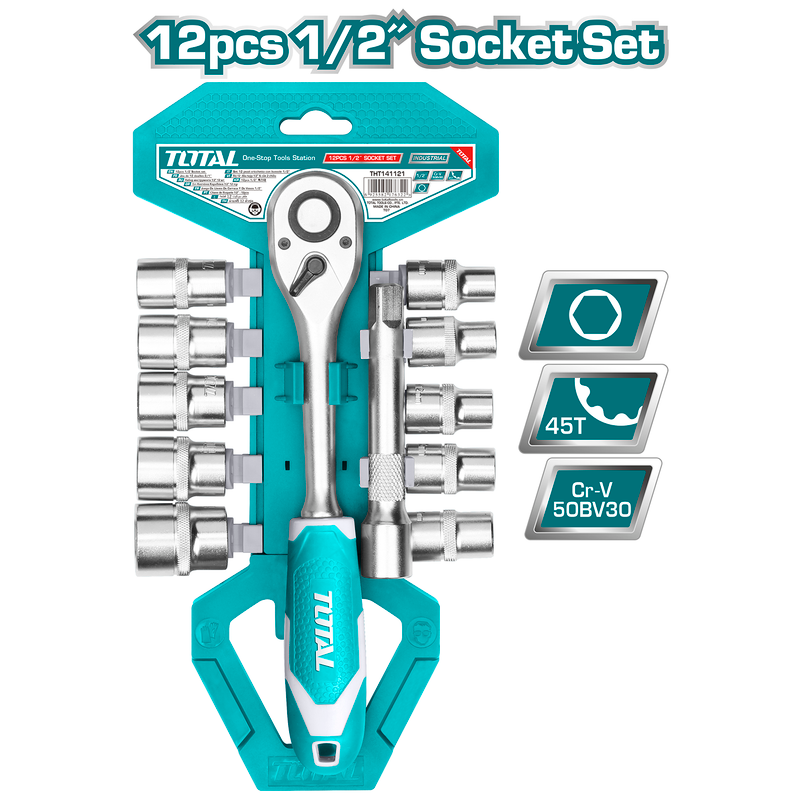 Total tools [THT141121] 12Pcs 1/2" socket set