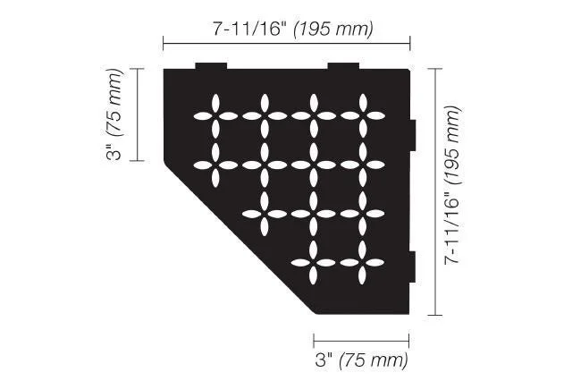 Schluter - SHELF-E Pentagonal Corner Shelf Square Design - Aluminum Matte Black