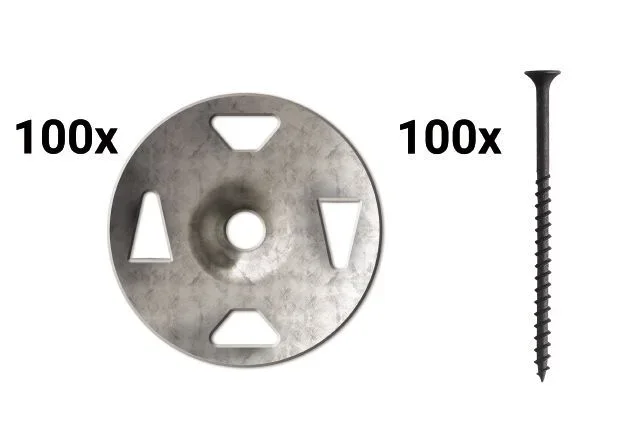 Schluter KERDI-BOARD-ZS/-ZT Screws and Washers - Galvanized Steel 1-5/8" (Pack of 100)