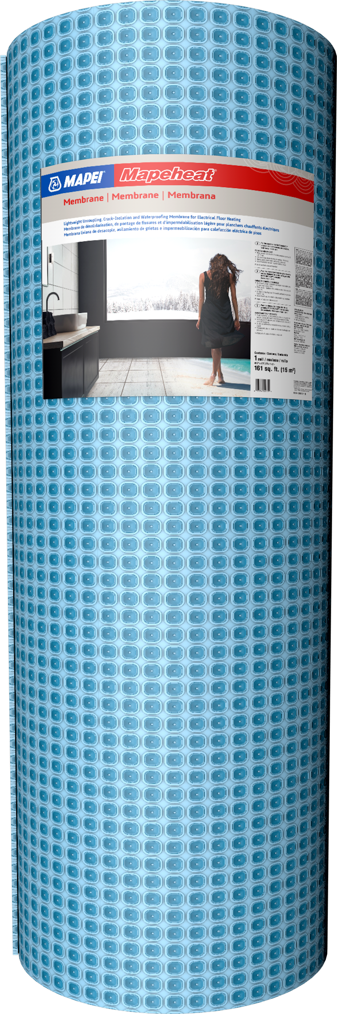 Mapei Electric Floor Heating Lightweight Uncoupling Membrane Roll Mapeheat 3' 3" x 49' 3" - 5.5 mm (161 sqft)