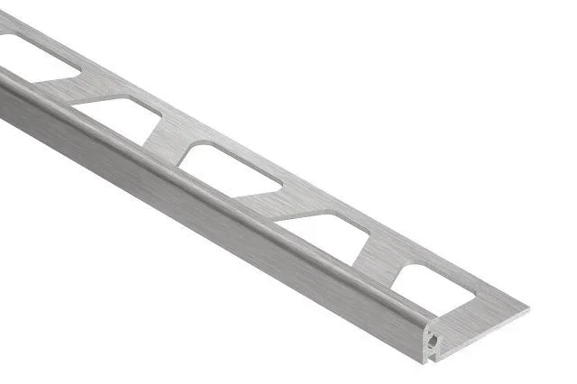 Schluter - JOLLY Wall Tile Edge Trim Anodized Aluminum Brushed Chrome 3/8" (10 mm) x 8' 2-1/2"