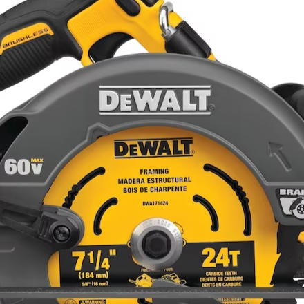 Dewalt DCS578B 60V Max FLEXVOLT 7-1/4″ Brushless Cordless Circular Saw with Brake