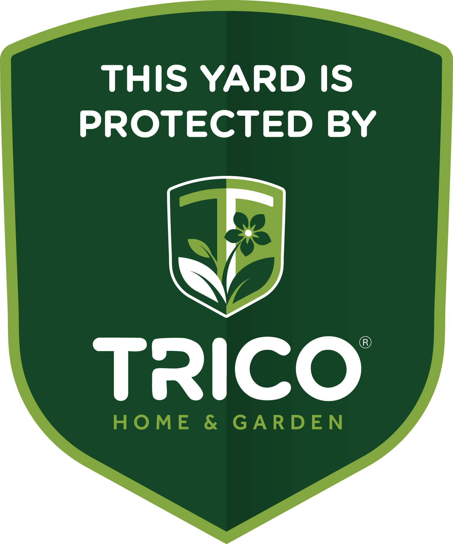 Trico Home & Garden yard sign, marketing collateral