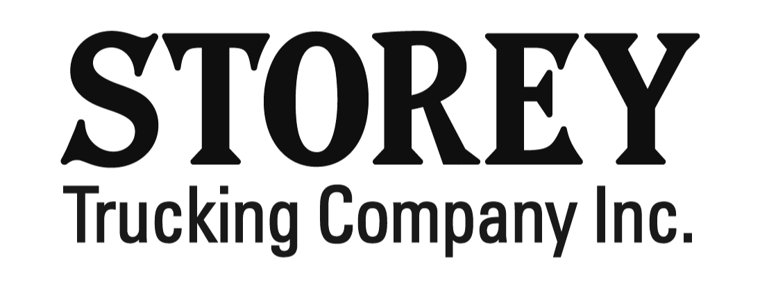 Storey Trucking Company Inc. logo with the company name in bold black letters.