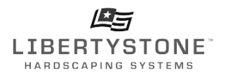 Libertystone Hardscaping Systems logo with a stylized American flag icon