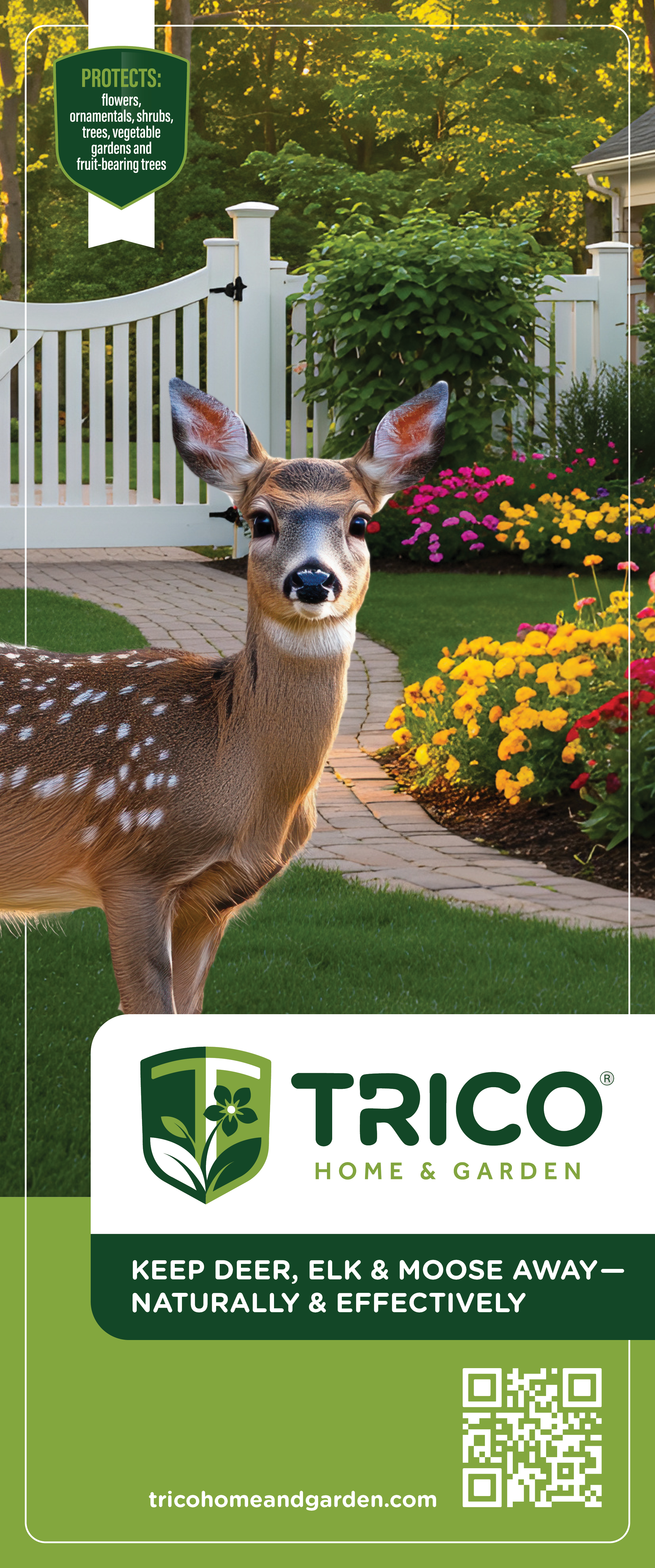 Trico Home & Garden display banner, marketing collateral