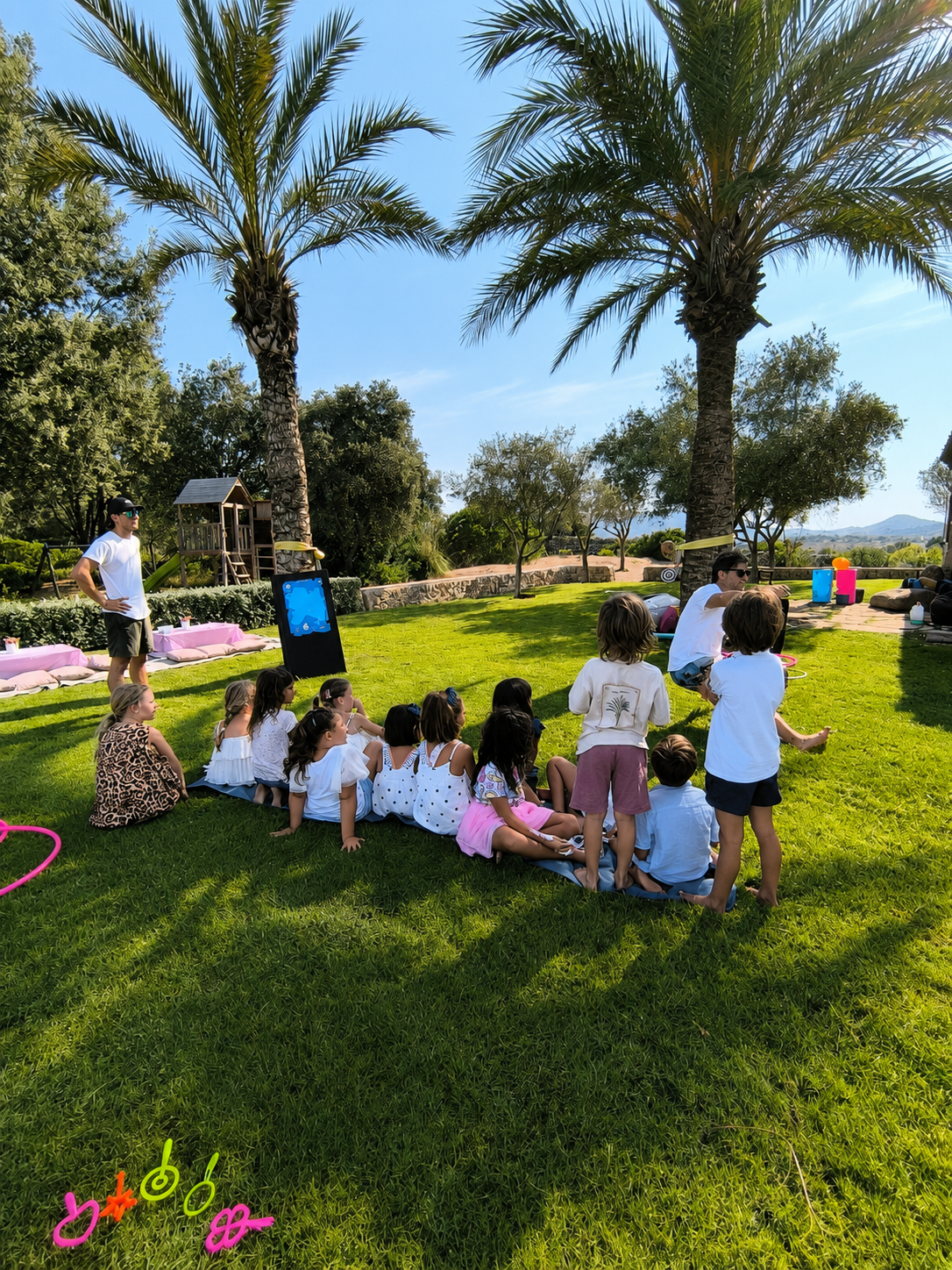 Norivan kids’ party with outdoor garden games in Mallorca