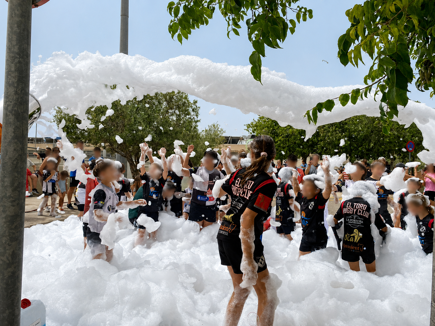 Norivan foam party for kids at El Toro Rugby Club in Palmanova, Mallorca