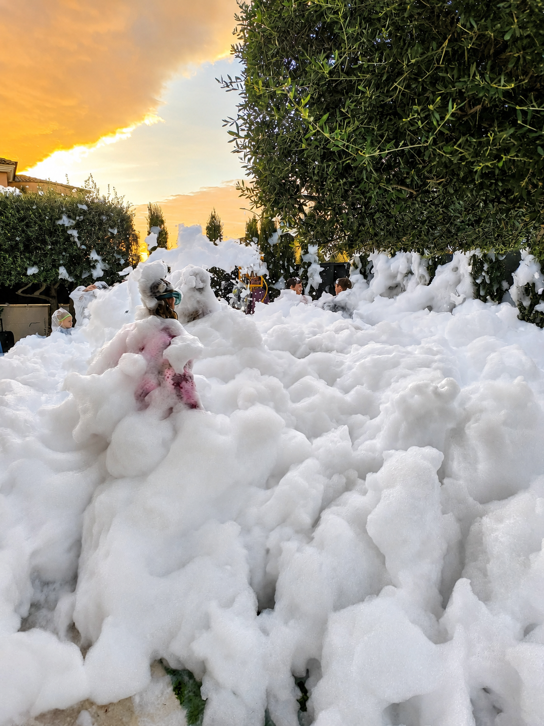 Teenagers enjoying a Norivan foam party in Marratxí, Mallorca