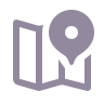 Map with a location pin icon representing navigation or finding a location.
