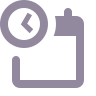 Clock with a notification icon representing scheduling or reminders.