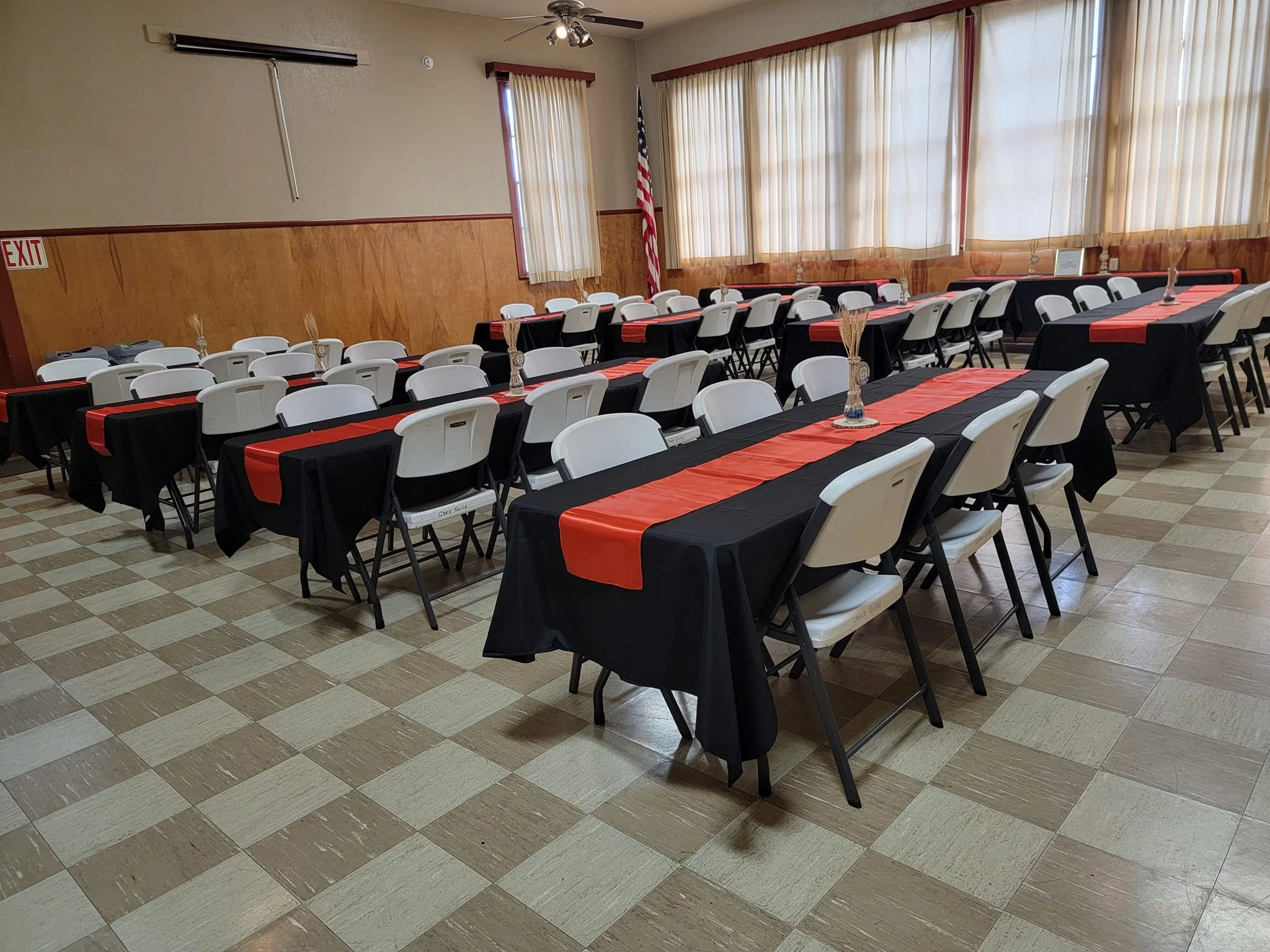 Dining Room with Long Tables