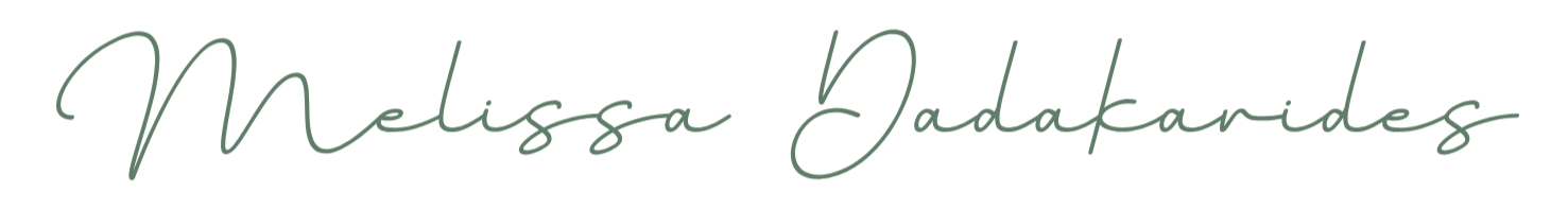 Stylized text of the name Melissa Dadakardes in cursive script.