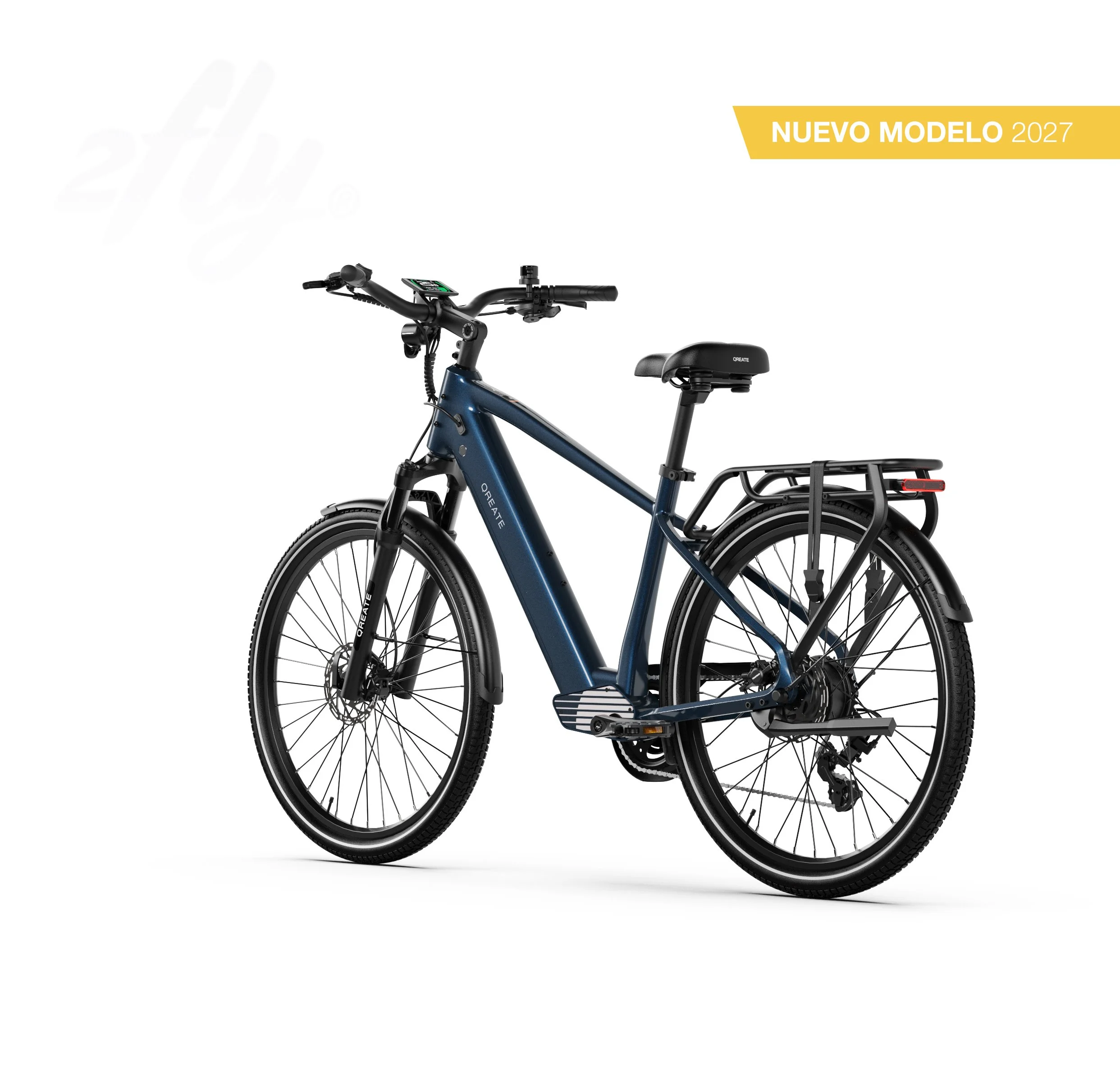 Bicicleta eléctrica de turismo confort con batería extraíble (color azul oscuro)