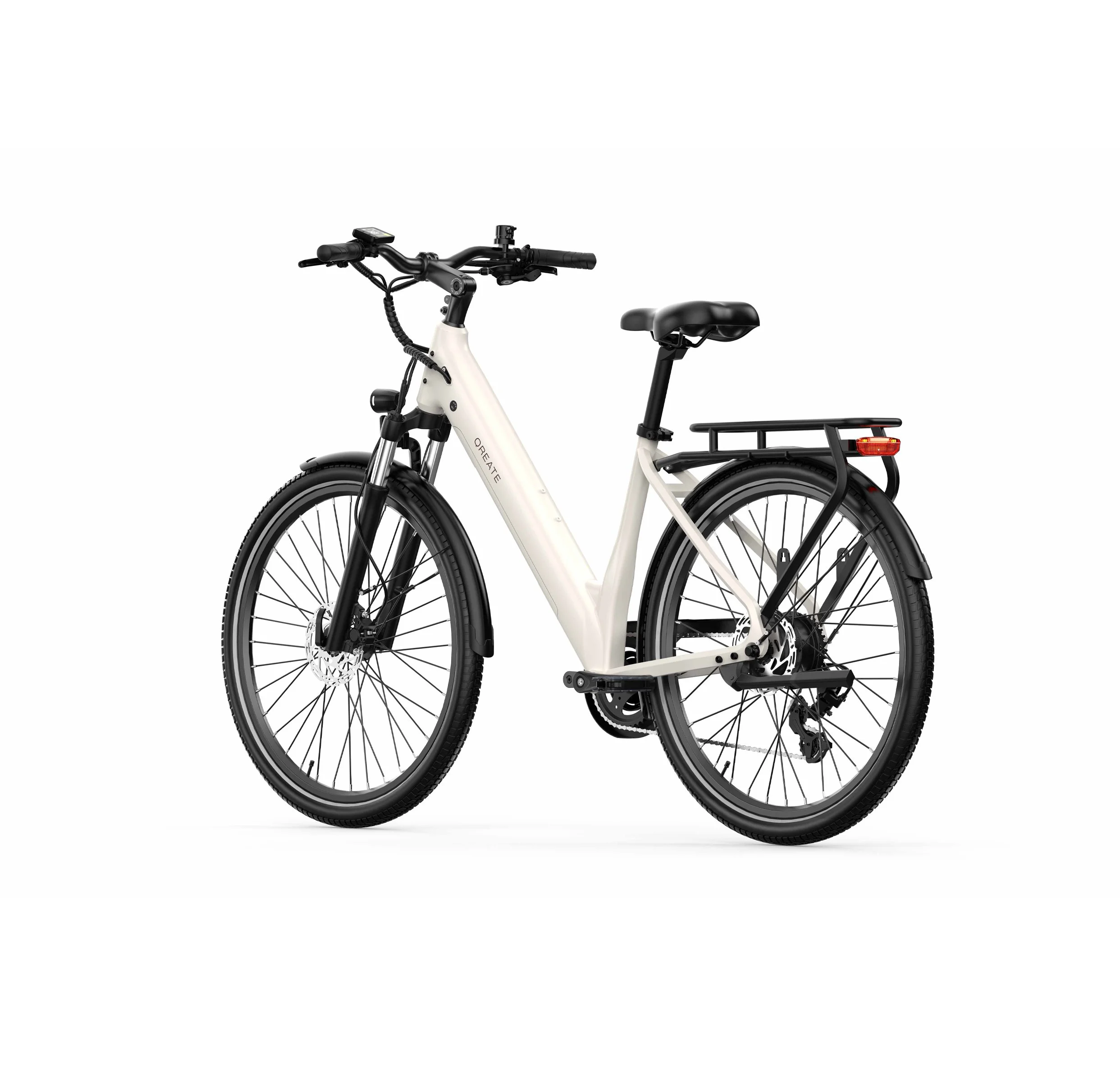 Bicicleta eléctrica urbana diseño premium Low Step/V-Frame fácil acceso (gris claro)