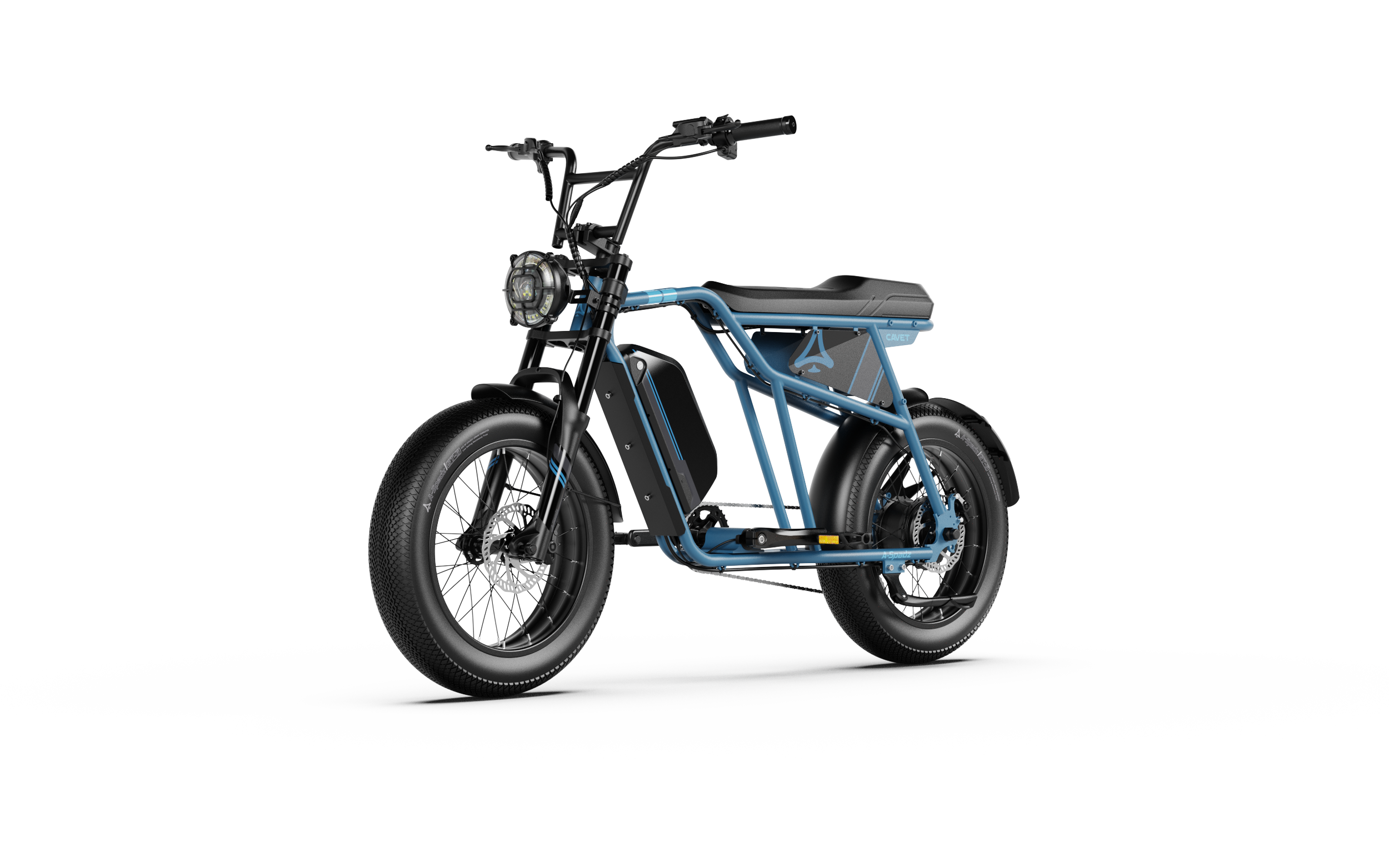 Bicicleta eléctrica urbana scrambler premium (azul)