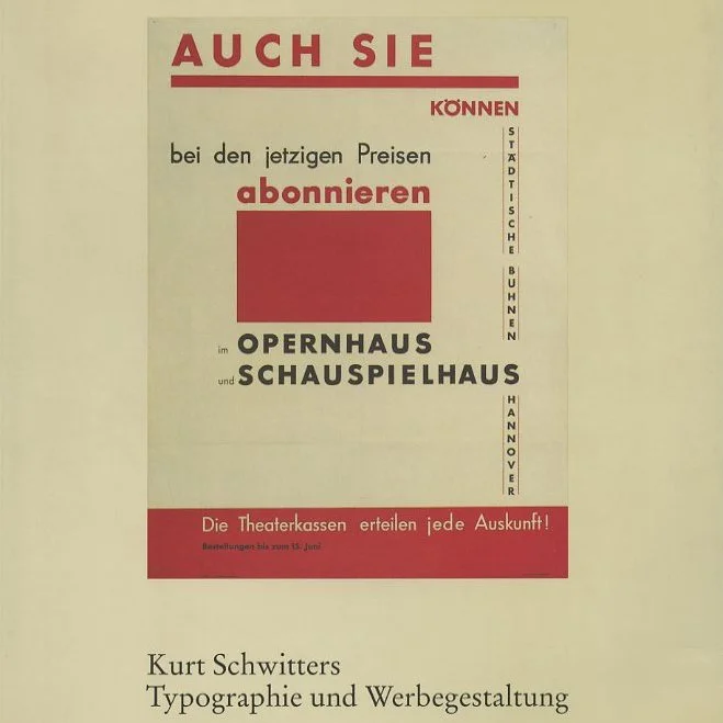 SCHWITTERS, KURT. Ernst Schwitters [essay]: KURT SCHWITTERS: TYPOGRAPHIE UND WERBEGESTALTUNG  [Typographie kann unter umstanden Kunst Sein]. Landesmuseum Wiesbaden, 1990.