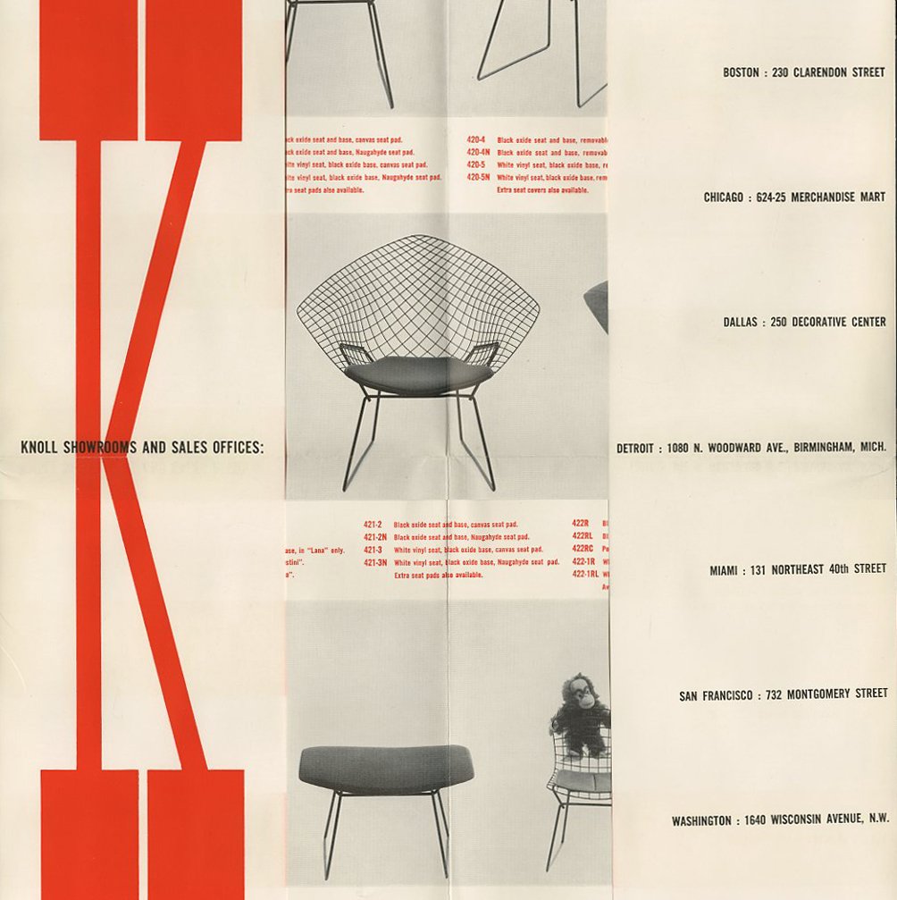 BERTOIA, Harry. Herbert Matter [Designer]: CHAIRS BY BERTOIA. New York: Knoll Associates, Inc., [1957]. Poster.