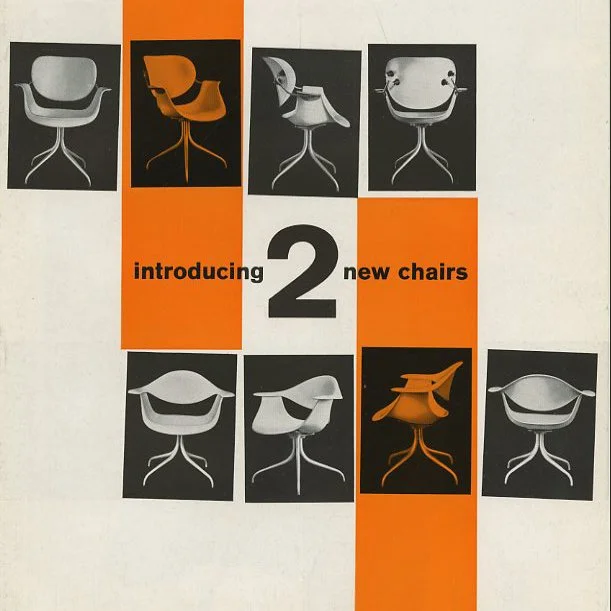 HERMAN MILLER. George Nelson: INTRODUCING 2 NEW CHAIRS. Zeeland, MI: The Herman Miller Furniture Company, [1958].