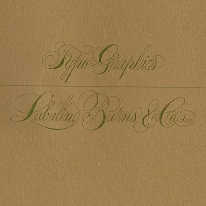 Lubalin, Burns & Co., Inc.: TYPO-GRAPHICS. New York: Lubalin, Burns & Co., Inc., 1970.