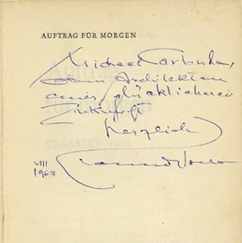 Neutra, Richard: AUFTRAG FÜR MORGEN. Hamburg:  Claasen Verlag, 1962. An Inscribed Copy