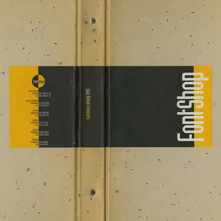 MetaDesign, Berlin: FONTSHOP 1990 CATALOG. Berlin, FontShop GmbH, March 1990.