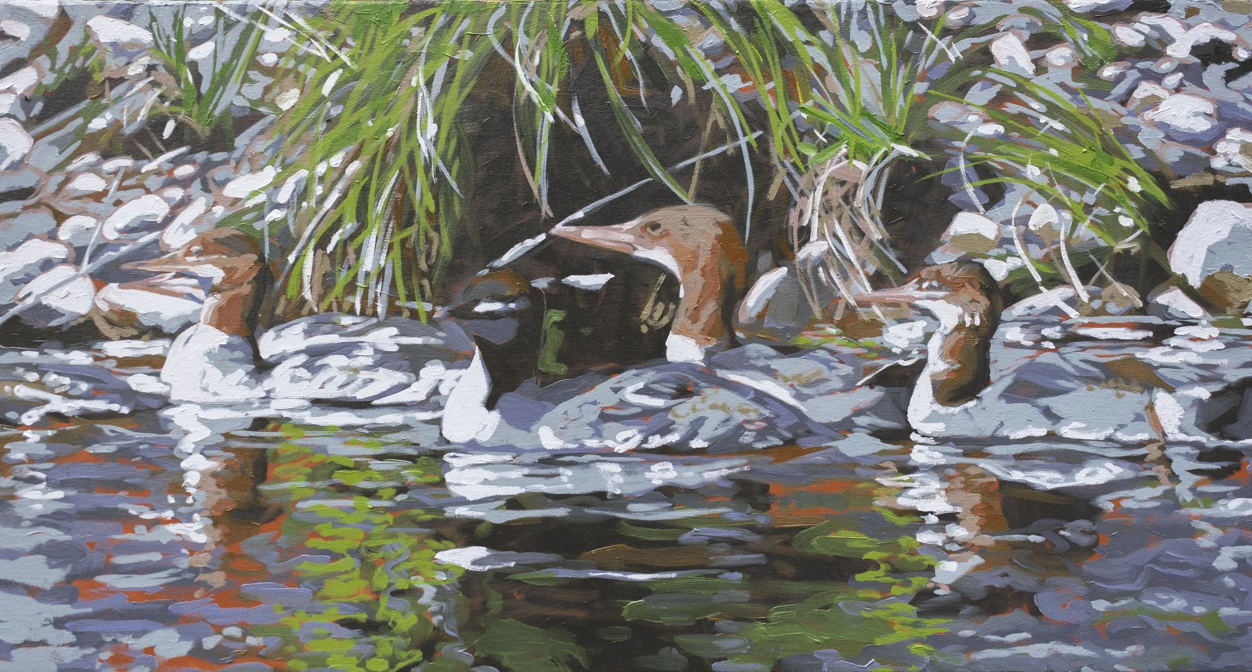 Life on the Allagash River, 16x30", oil on canvas, 2026, $950