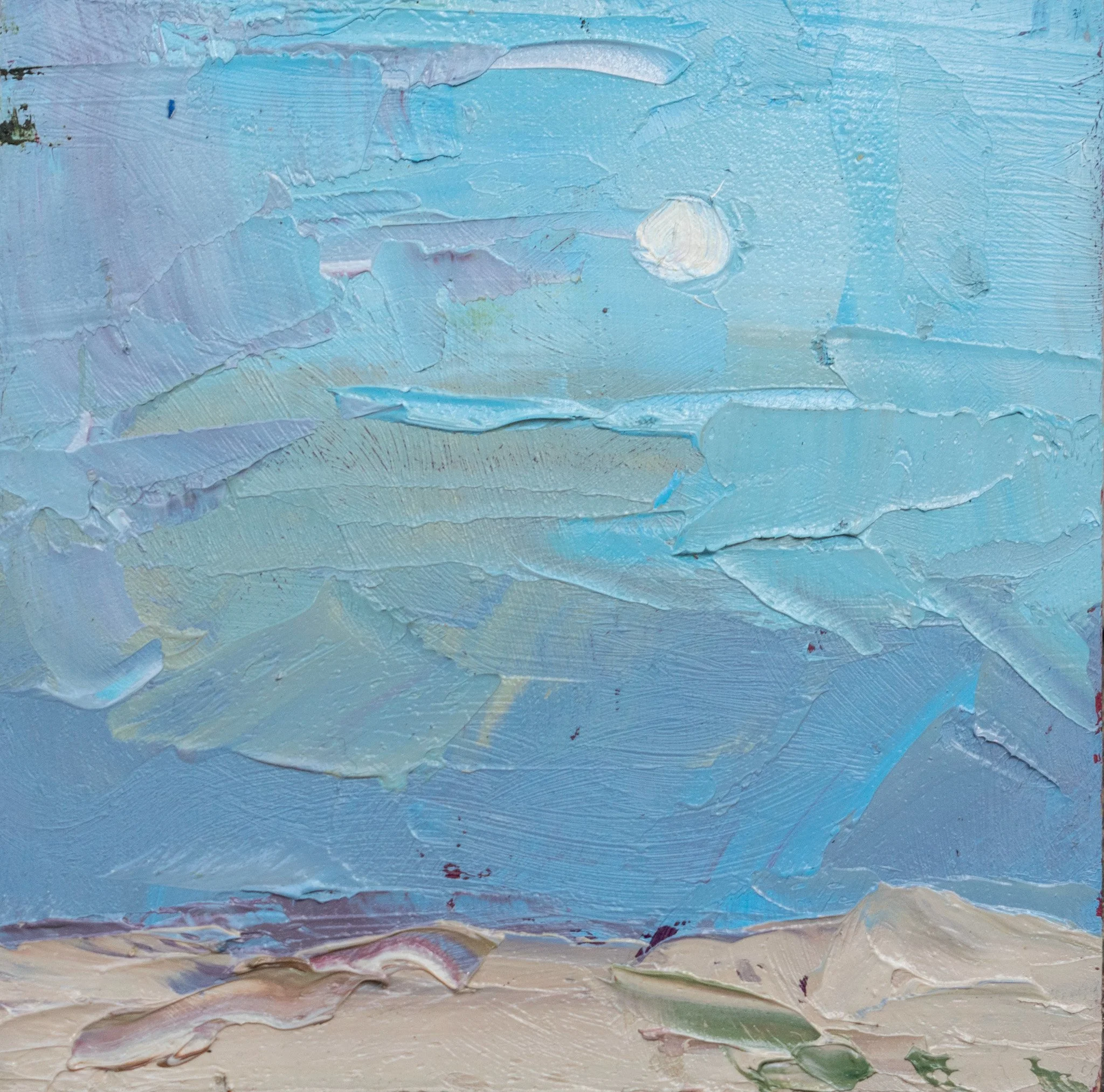 To the East, 4x4", oil on board, 2024, sold