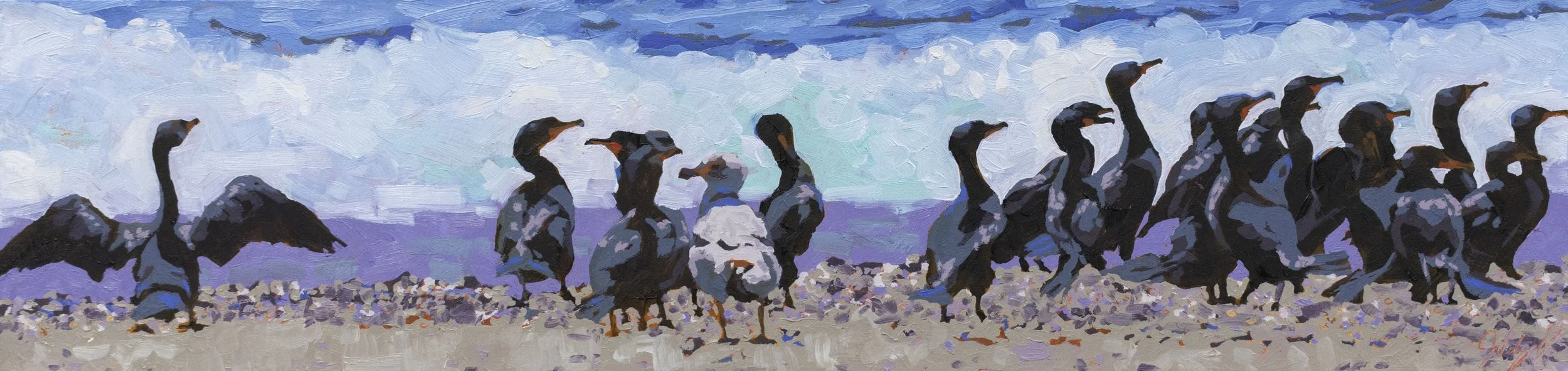 Odd One Out, 6x24", oil on canvas, 2025, sold 
