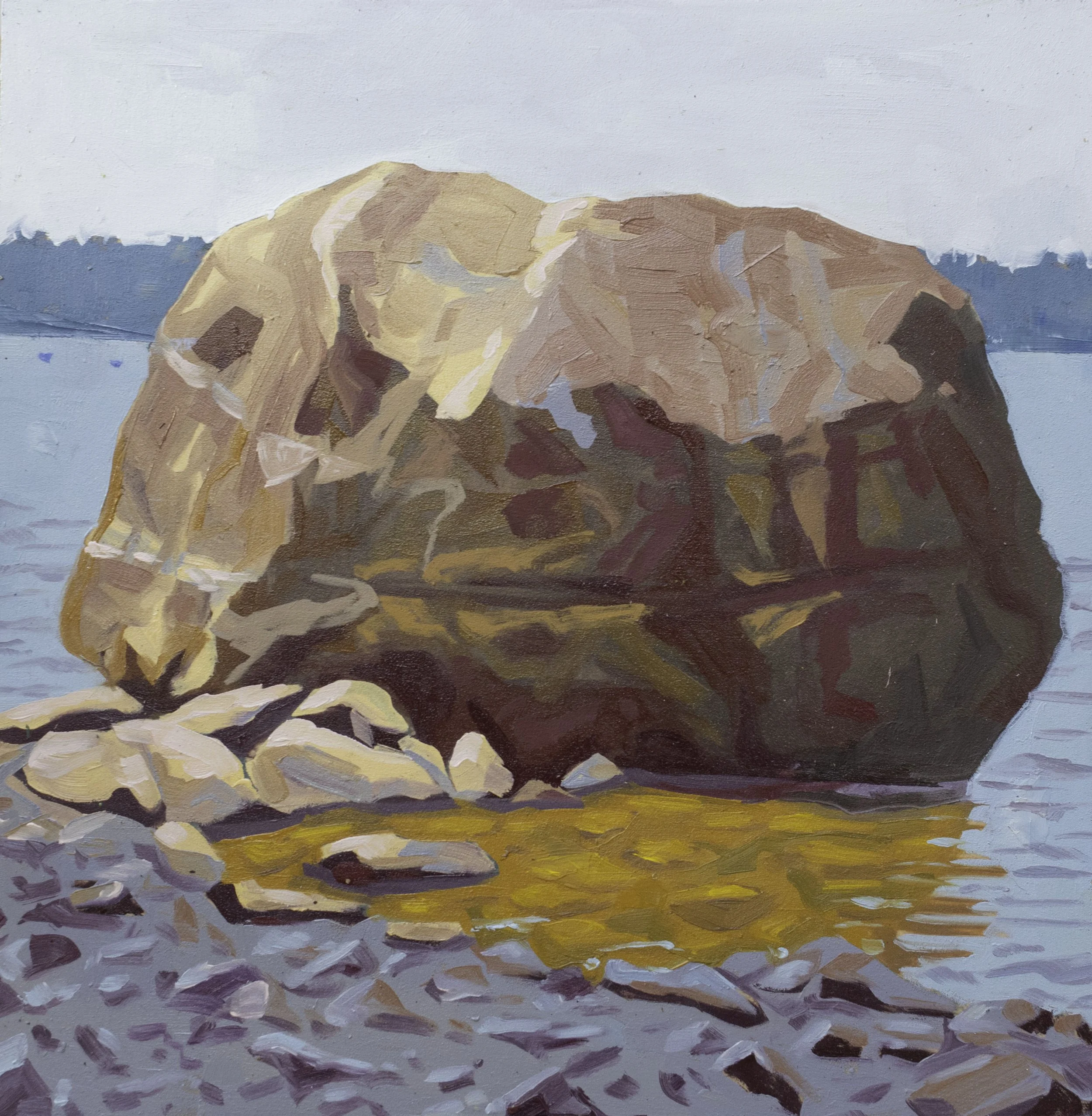 Golden Reflections, 12x12", oil on board, 2025, sold 